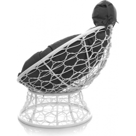 Кресло садовое M-Group Папасан мини 12070109 (белый ротанг/серая подушка) Кресло садовое M-Group Папасан мини 12070109 (белый ротанг/серая подушка)