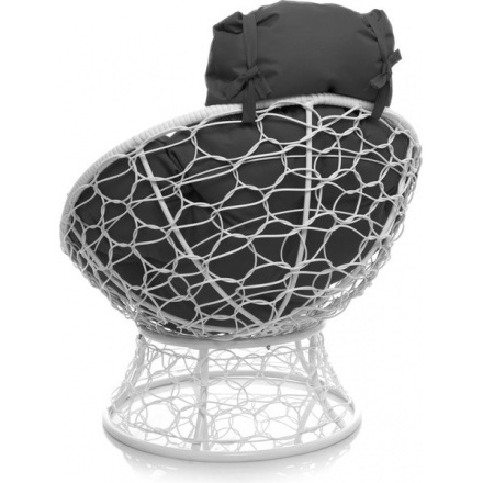 Кресло садовое M-Group Папасан мини 12070109 (белый ротанг/серая подушка) Кресло садовое M-Group Папасан мини 12070109 (белый ротанг/серая подушка)