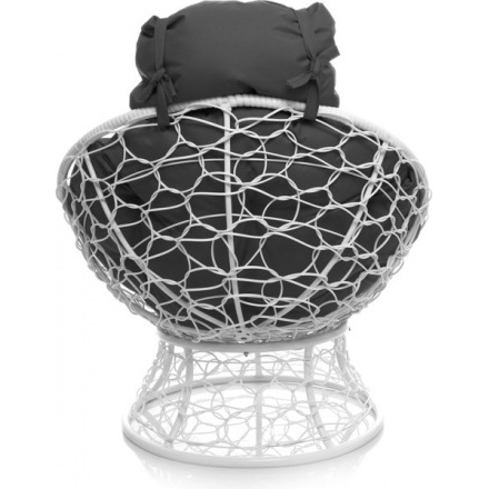 Кресло садовое M-Group Папасан мини 12070109 (белый ротанг/серая подушка) Кресло садовое M-Group Папасан мини 12070109 (белый ротанг/серая подушка)