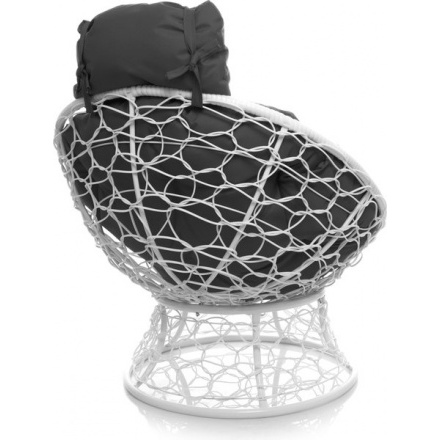 Кресло садовое M-Group Папасан мини 12070109 (белый ротанг/серая подушка) Кресло садовое M-Group Папасан мини 12070109 (белый ротанг/серая подушка)