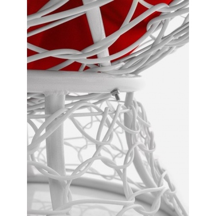 Кресло садовое M-Group Папасан мини 12070106 (белый ротанг/красная подушка) Кресло садовое M-Group Папасан мини 12070106 (белый ротанг/красная подушка)