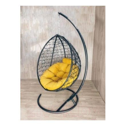 Кресло подвесное Craftmebelby Кокон Капля Премиум (черный/желтый) Кресло подвесное Craftmebelby Кокон Капля Премиум (черный/желтый)