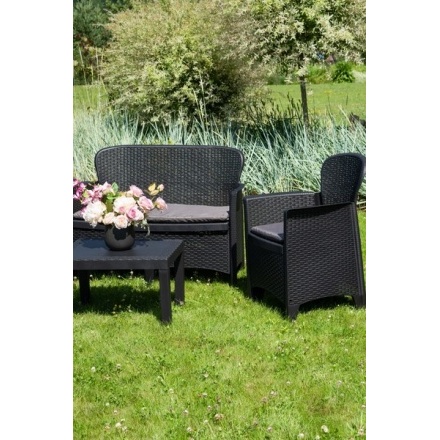 Комплект садовой мебели Ipae Progarden Jungle JUN06CAN (антрацит) Комплект садовой мебели Ipae Progarden Jungle JUN06CAN (антрацит)