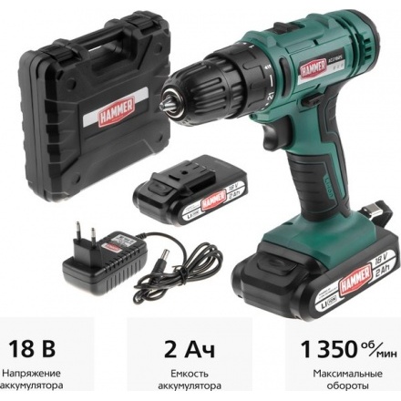 Аккумуляторная дрель-шуруповерт Hammer Flex ACD18BS Аккумуляторная дрель-шуруповерт Hammer Flex ACD18BS