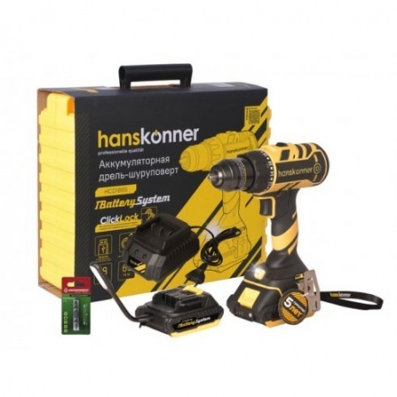 Аккумуляторная дрель-шуруповерт Hanskonner HCD1865 Аккумуляторная дрель-шуруповерт Hanskonner HCD1865