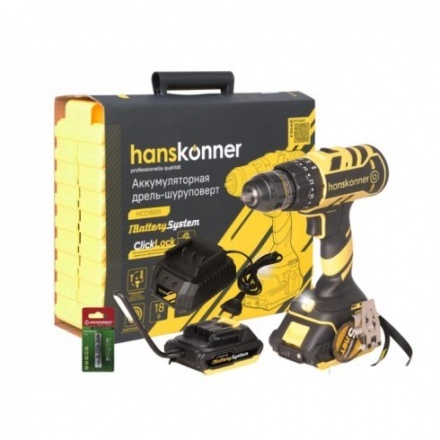 Аккумуляторная дрель-шуруповерт Hanskonner HCD1865I Аккумуляторная дрель-шуруповерт Hanskonner HCD1865I
