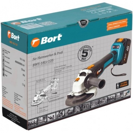 Угловая шлифовальная машина Bort BWS-18Li-125 (93722340) Угловая шлифовальная машина Bort BWS-18Li-125 (93722340)