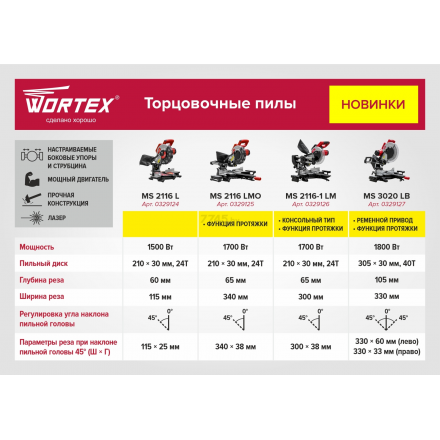 Торцовочная пила Wortex MS 3020 LB Торцовочная пила Wortex MS 3020 LB