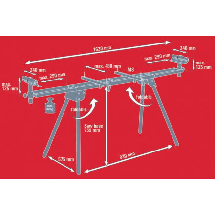 Подставка для торцовочной пилы Einhell MSS 1608 Подставка для торцовочной пилы Einhell MSS 1608