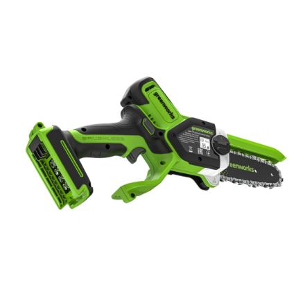 Пила цепная аккумуляторная Greenworks GD24CS15 / 2010107 (без АКБ и ЗУ) Пила цепная аккумуляторная Greenworks GD24CS15 / 2010107 (без АКБ и ЗУ)