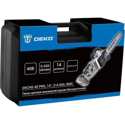 Пила цепная аккумуляторная Deko DKCHS 40 PRO / 084-2000 Пила цепная аккумуляторная Deko DKCHS 40 PRO / 084-2000
