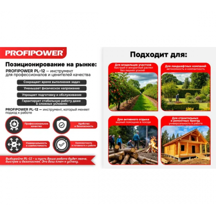 Пила цепная аккумуляторная Profipower PL-12 / E0285 Пила цепная аккумуляторная Profipower PL-12 / E0285