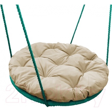 Качели подвесные M-Group Гнездо в оплетке 0.8м / 17059901 (бежевая подушка)