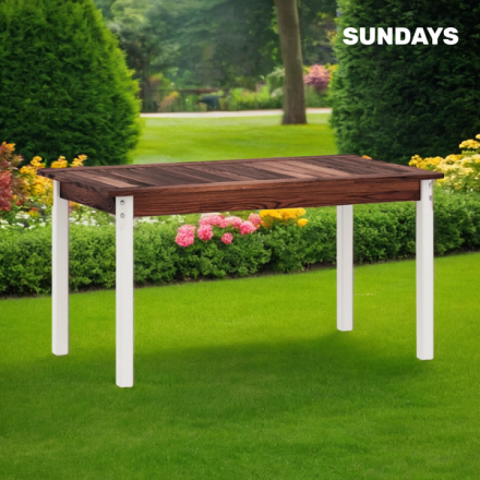 Стол садовый Sundays Ф-183.01 1334x750x770 (орех/белый) Стол садовый Sundays Ф-183.01 1334x750x770 (орех/белый)