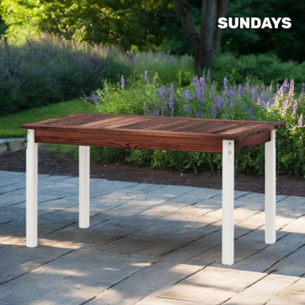 Стол садовый Sundays Ф-183.01 1334x750x770 (орех/белый) Стол садовый Sundays Ф-183.01 1334x750x770 (орех/белый)