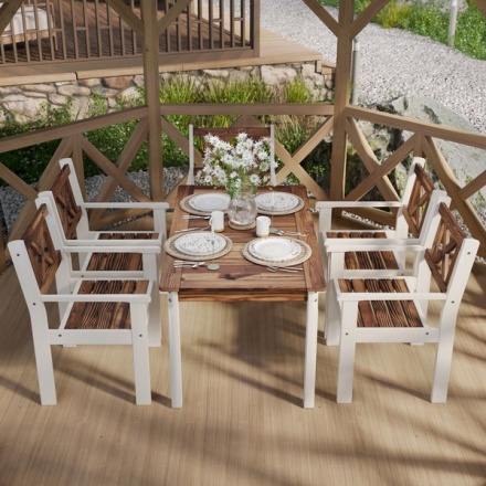 Стол садовый Sundays Ф-183.01 1334x750x770 (орех/белый) Стол садовый Sundays Ф-183.01 1334x750x770 (орех/белый)