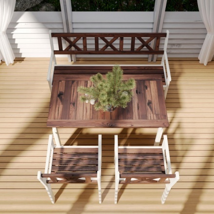 Стол садовый Sundays Ф-183.01 1334x750x770 (орех/белый) Стол садовый Sundays Ф-183.01 1334x750x770 (орех/белый)