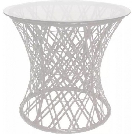 Стол садовый M-Group Бонго Макси Со стеклом 56см / 19240157 (бесцветный/белый)