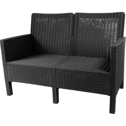 Диван садовый ВПМ Ротанг 2-х местный / 6199086 (темно-серый)