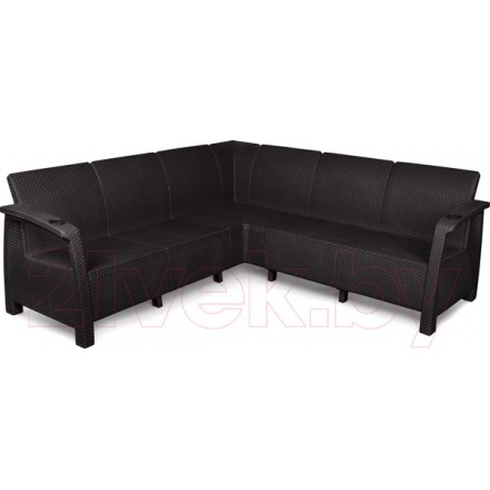 Диван садовый Альтернатива Ротанг-плюс Угловой / М8838 (мокко)