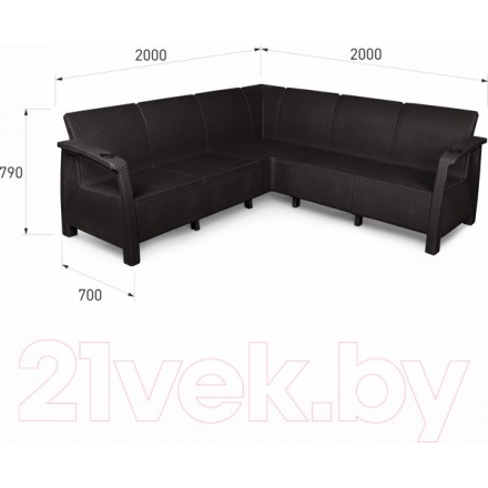 Диван садовый Альтернатива Ротанг-плюс Угловой / М8838 (мокко) Диван садовый Альтернатива Ротанг-плюс Угловой / М8838 (мокко)