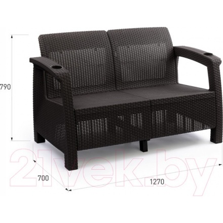 Диван садовый Альтернатива Ротанг-плюс / М8837 (мокко) Диван садовый Альтернатива Ротанг-плюс / М8837 (мокко)