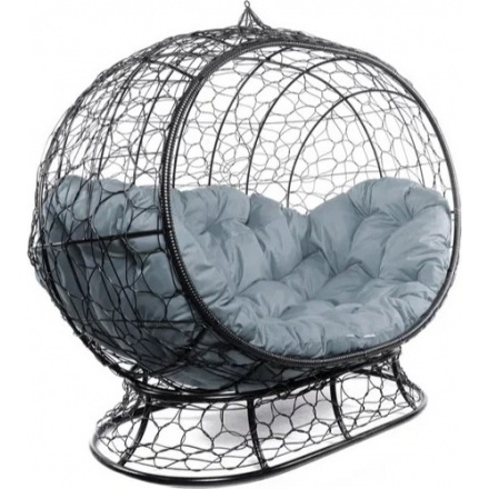 Диван садовый M-Group Улей на ножках / 11220409 (черный ротанг/серая подушка) Диван садовый M-Group Улей на ножках / 11220409 (черный ротанг/серая подушка)