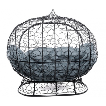 Диван садовый M-Group Улей на ножках / 11220409 (черный ротанг/серая подушка) Диван садовый M-Group Улей на ножках / 11220409 (черный ротанг/серая подушка)