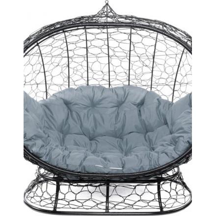 Диван садовый M-Group Улей на ножках / 11220409 (черный ротанг/серая подушка) Диван садовый M-Group Улей на ножках / 11220409 (черный ротанг/серая подушка)