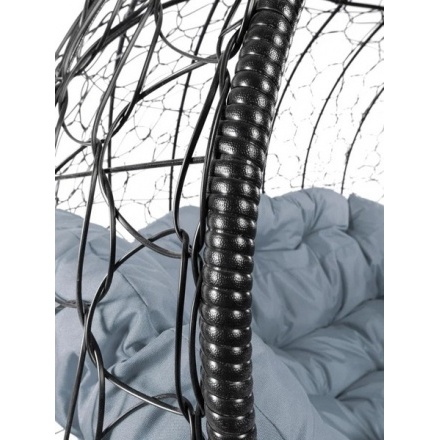 Диван садовый M-Group Улей на ножках / 11220409 (черный ротанг/серая подушка) Диван садовый M-Group Улей на ножках / 11220409 (черный ротанг/серая подушка)