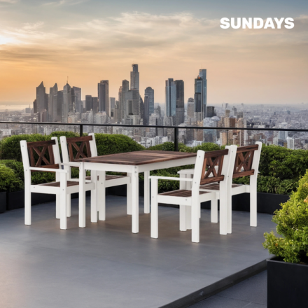 Комплект садовой мебели Sundays Ф-183 1/4 (орех/белый) Комплект садовой мебели Sundays Ф-183 1/4 (орех/белый)