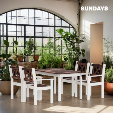 Комплект садовой мебели Sundays Ф-183 1/4 (орех/белый) Комплект садовой мебели Sundays Ф-183 1/4 (орех/белый)