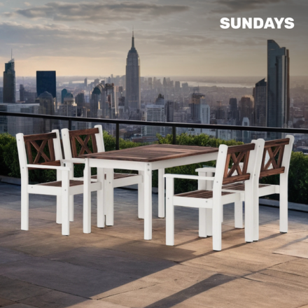 Комплект садовой мебели Sundays Ф-183 1/4 (орех/белый) Комплект садовой мебели Sundays Ф-183 1/4 (орех/белый)