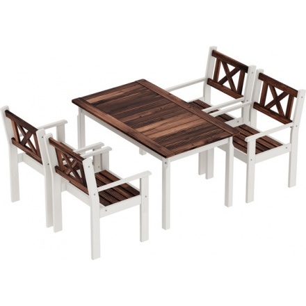 Комплект садовой мебели Sundays Ф-183 1/4 (орех/белый) Комплект садовой мебели Sundays Ф-183 1/4 (орех/белый)