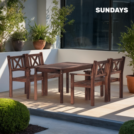 Комплект садовой мебели Sundays Ф-183 1/4 (орех) Комплект садовой мебели Sundays Ф-183 1/4 (орех)
