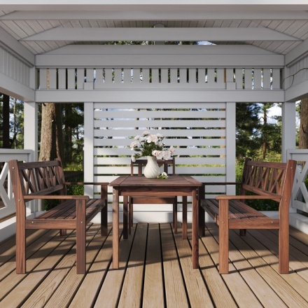 Комплект садовой мебели Sundays Ф-183 1/2/2 (орех) Комплект садовой мебели Sundays Ф-183 1/2/2 (орех)