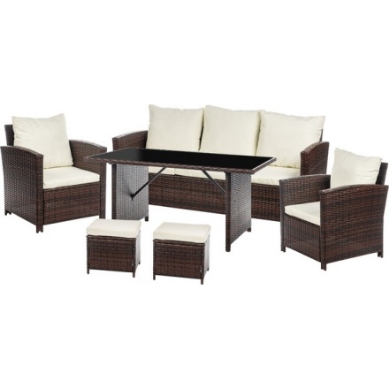 Комплект садовой мебели Sundays Madeira SFS 020 (темно-коричневый/бежевые подушки) Комплект садовой мебели Sundays Madeira SFS 020 (темно-коричневый/бежевые подушки)