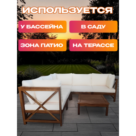 Комплект садовой мебели National Tree Company из акации TP6004.1.3 (2 предмета) Комплект садовой мебели National Tree Company из акации TP6004.1.3 (2 предмета)