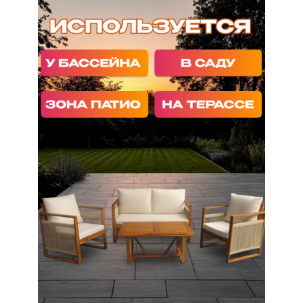 Комплект садовой мебели National Tree Company Из акации / TP6065.1.1 (4 предмета) Комплект садовой мебели National Tree Company Из акации / TP6065.1.1 (4 предмета)