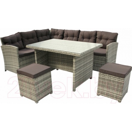 Комплект садовой мебели Garden Story Версаль / SFS019-A (серый/белый/коричневый)