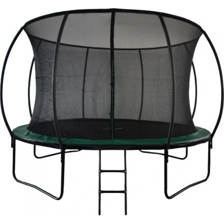 Батут GoUP Luxury 12FT (с сеткой и лестницей, темно-зеленый)
