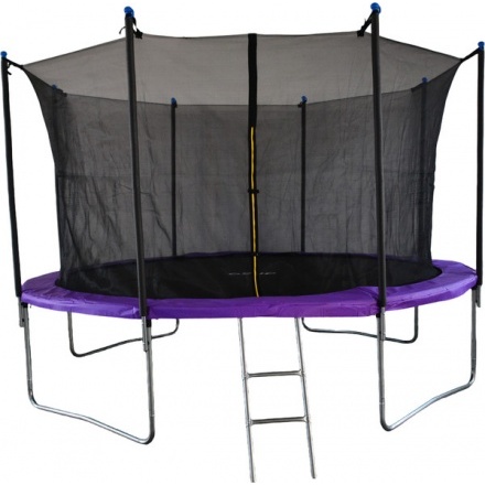 Батут GoUP Elite 12FT (с сеткой и лестницей, фиолетовый)
