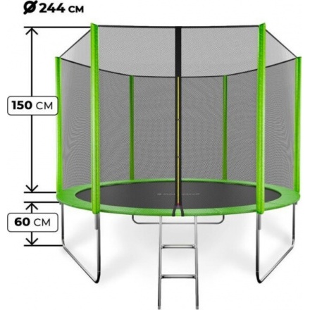 Батут GetActive J8L (зеленый, с сеткой) Батут GetActive J8L (зеленый, с сеткой)