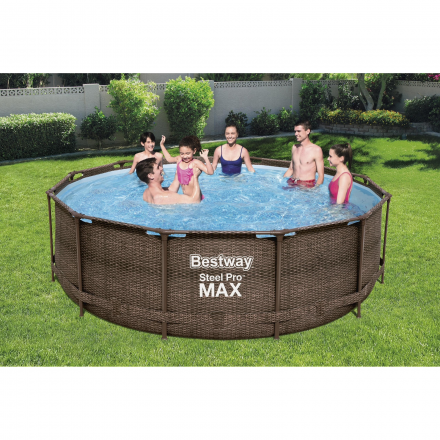 Бассейн Bestway Steel Pro MAX Ротанг 56709 (366х100, с фильтр-насосом) Бассейн Bestway Steel Pro MAX Ротанг 56709 (366х100, с фильтр-насосом)