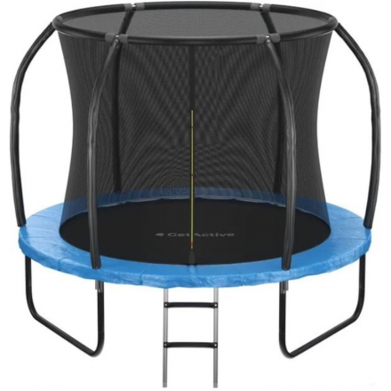 Батут GetActive Jump PRO 8FT SX-FT-8D-BL с лестницей и внутренней сеткой (синий)