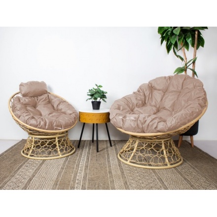 Кресло садовое M-Group Папасан мини / 12890501 (бежевый ротанг/бежевая подушка) Кресло садовое M-Group Папасан мини / 12890501 (бежевый ротанг/бежевая подушка)