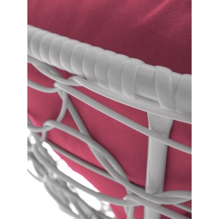 Кресло садовое M-Group Папасан мини / 12070108 (белый ротанг/розовая подушка) Кресло садовое M-Group Папасан мини / 12070108 (белый ротанг/розовая подушка)