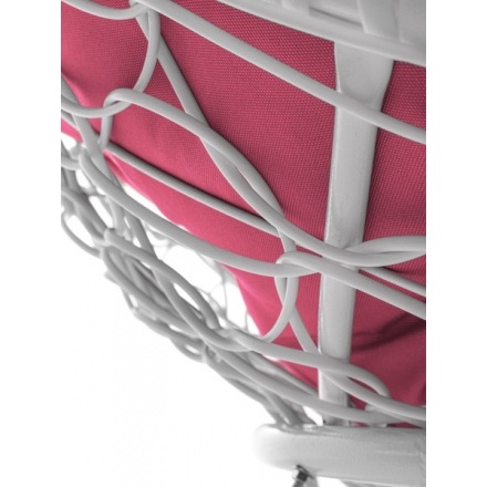 Кресло садовое M-Group Папасан мини / 12070108 (белый ротанг/розовая подушка) Кресло садовое M-Group Папасан мини / 12070108 (белый ротанг/розовая подушка)