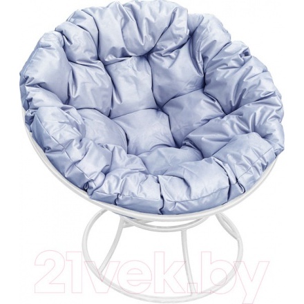 Кресло садовое M-Group Папасан 12010109 (белый/серая подушка)