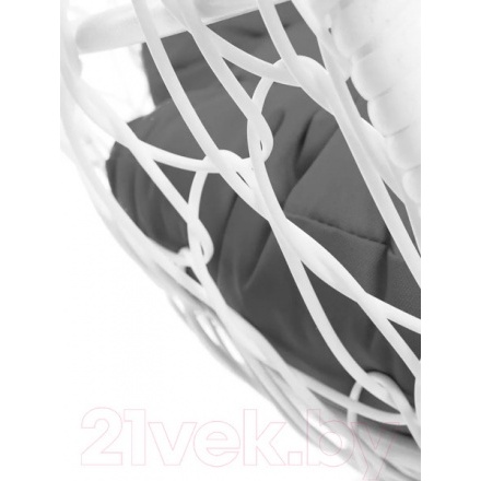 Кресло садовое M-Group Кокос на подставке / 11590109 (белый ротанг/серая подушка) Кресло садовое M-Group Кокос на подставке / 11590109 (белый ротанг/серая подушка)